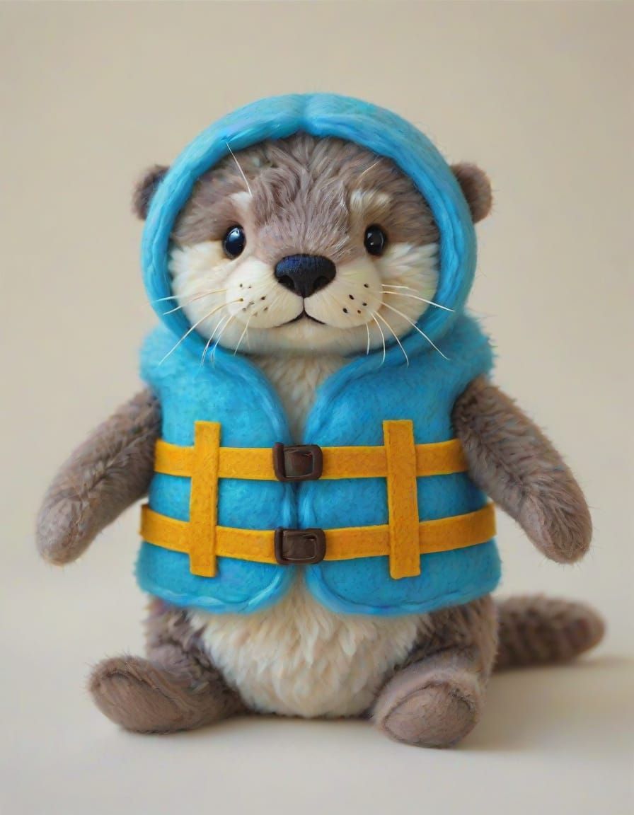 Adorable Blue Sea Otter Plush in Soft Pastel Colors