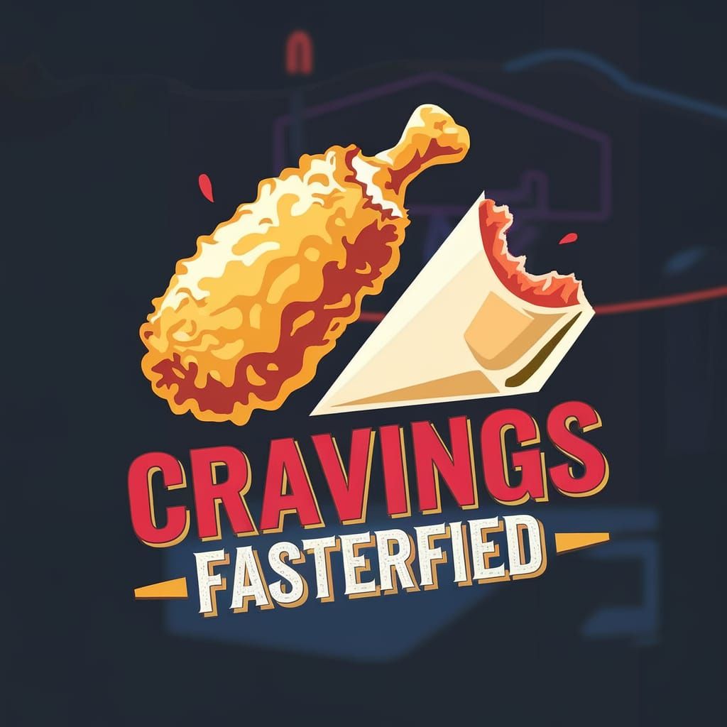 Cravings Fasterfied Logo with Chicken Popper and Wrap
