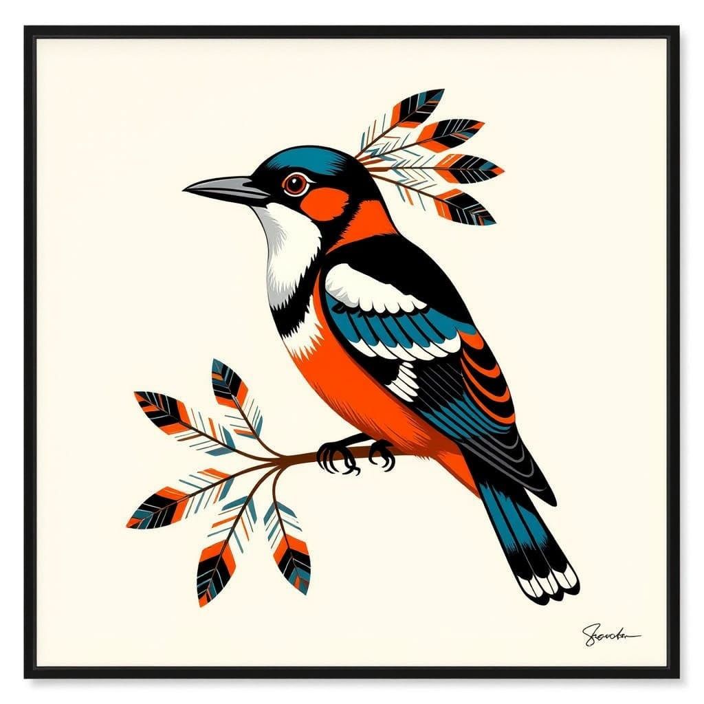 Native American Bird Art in Traditional Style