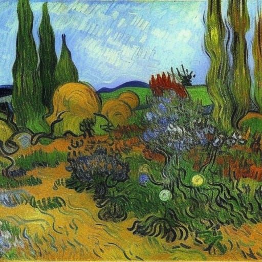 Magical Plants and Wise Stones in Impressionist Style