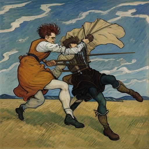 Wind Battle: Expressionist Impression of Storm