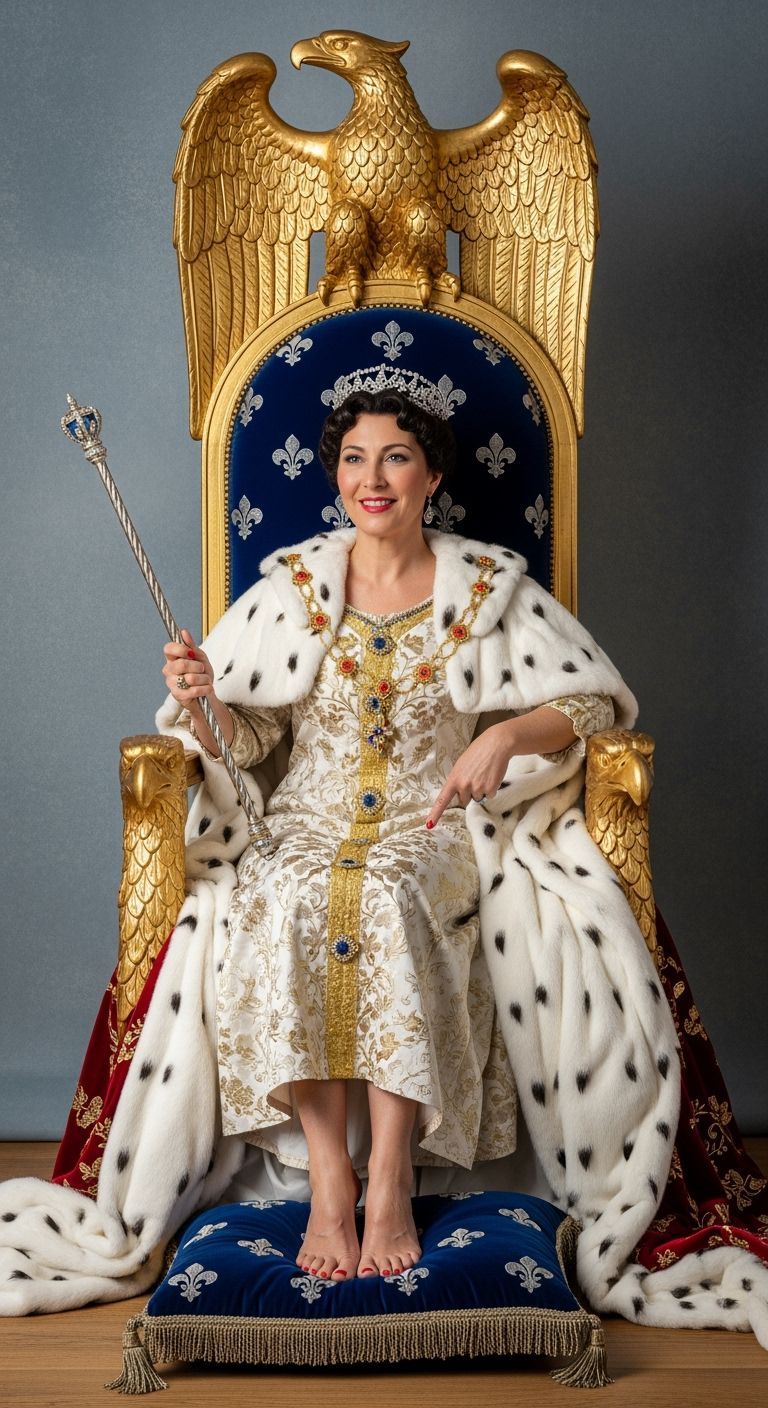 French Empress on Golden Eagle Throne, Leibovitz Style