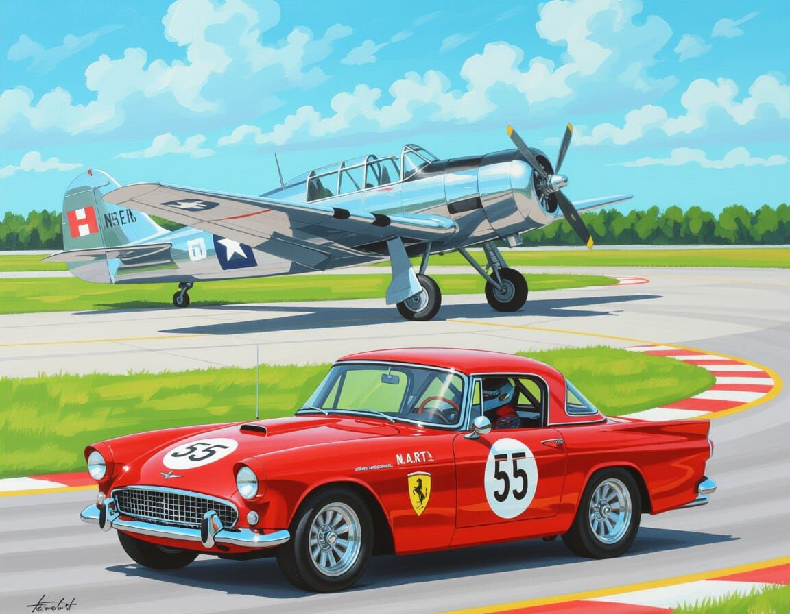 1961 Sunbeam Alpine Race Car Painting at Sebring