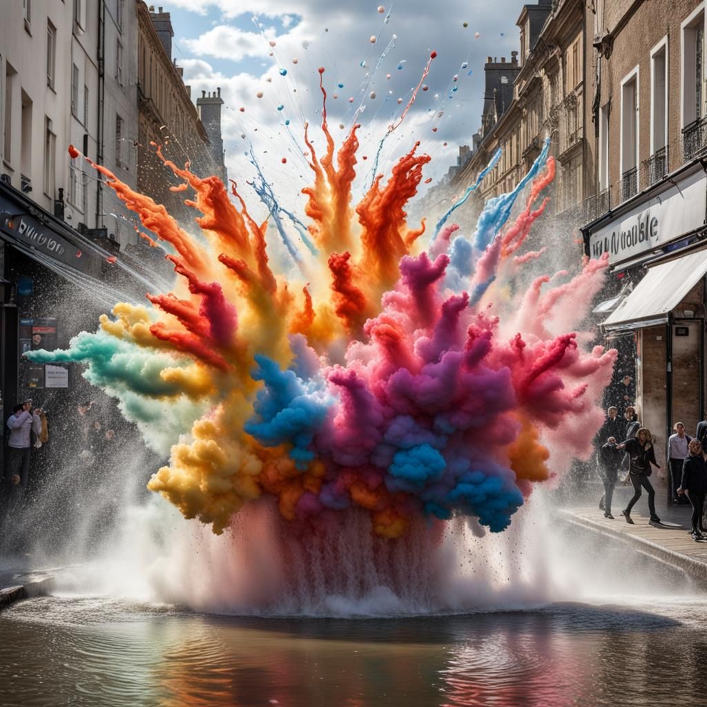 Spider Gwen: Multicolored Explosion in Etherpunk Style