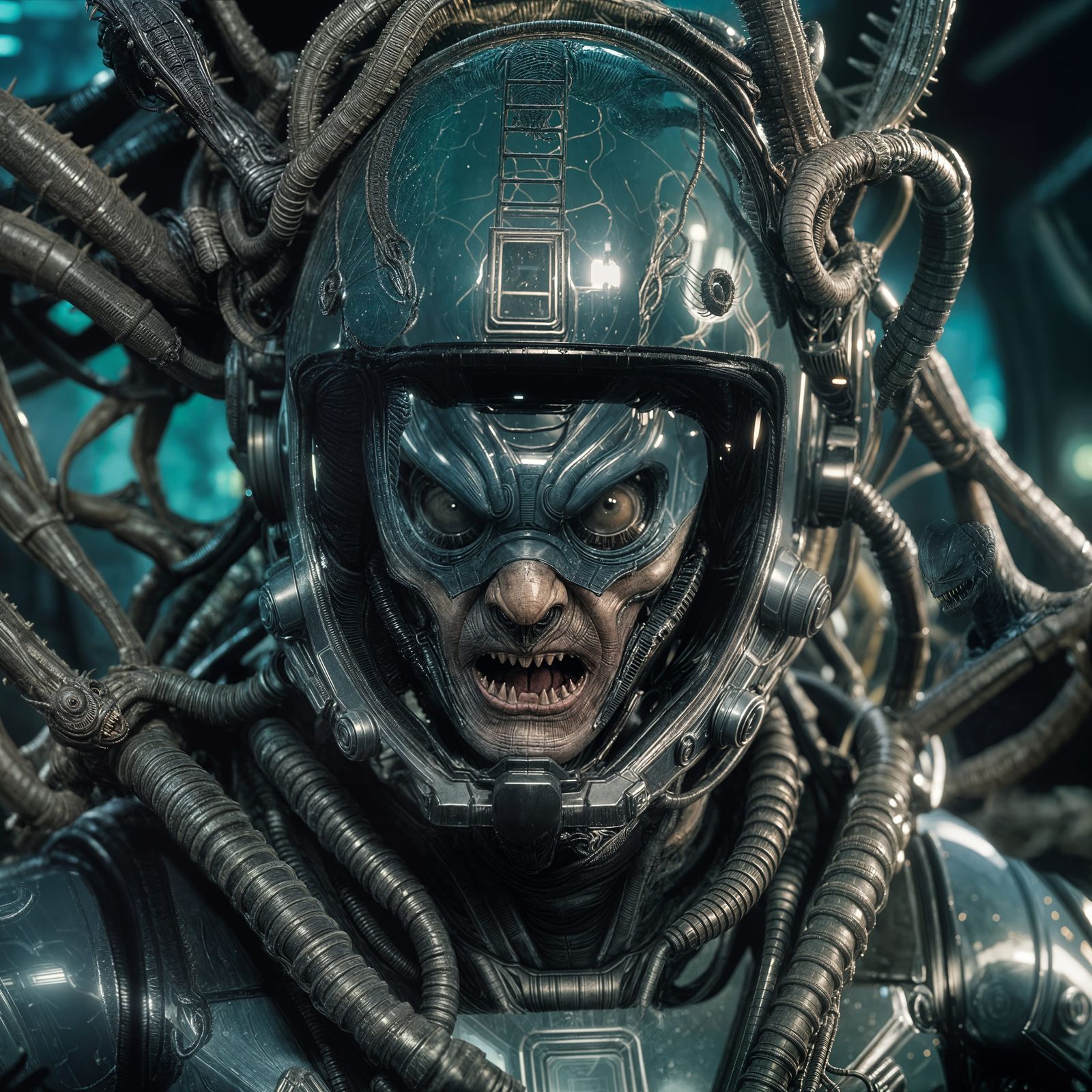 Cinematic Xenomorph Hive Interior: Dramatic Film Still