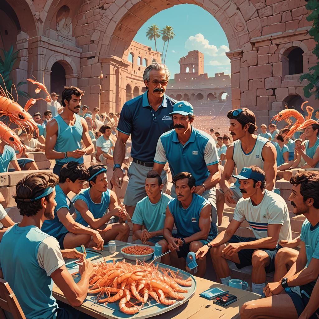 Shrimp Learn Sports From 80s Coach in Coliseum