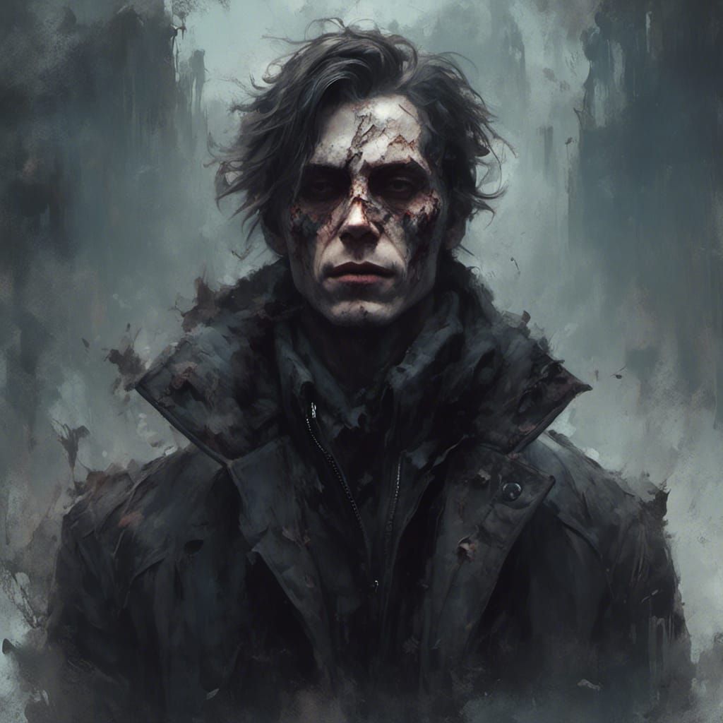 Mysterious Man in Shadows: Macabre Concept Art