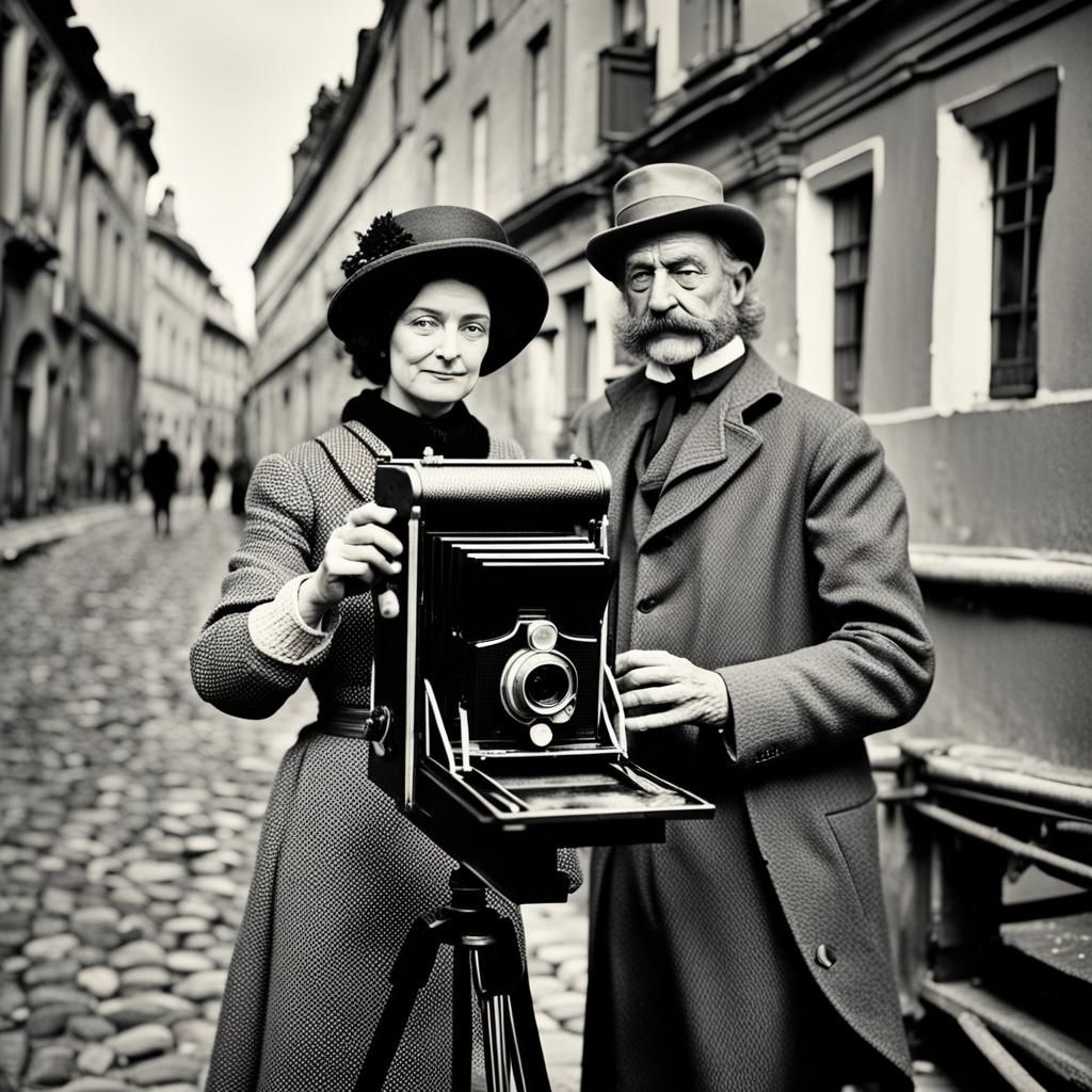 First Photographer's Instant Portrait in Vintage Style