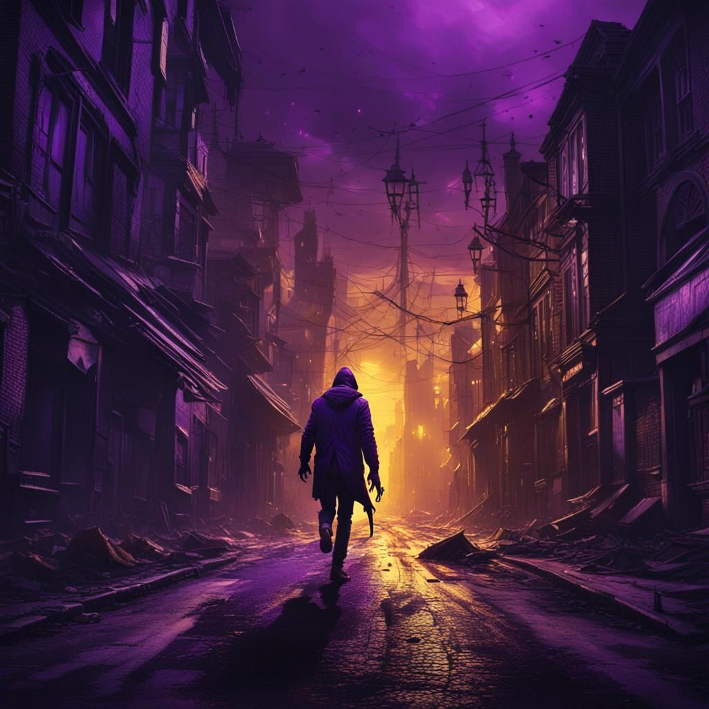 Creepy Dark Figure in a City Street