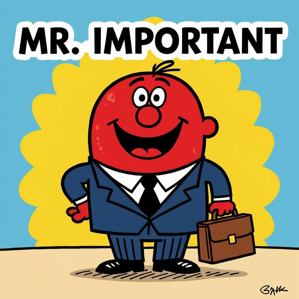 Mr. Important: A New Mr. Men Character in Classic Style