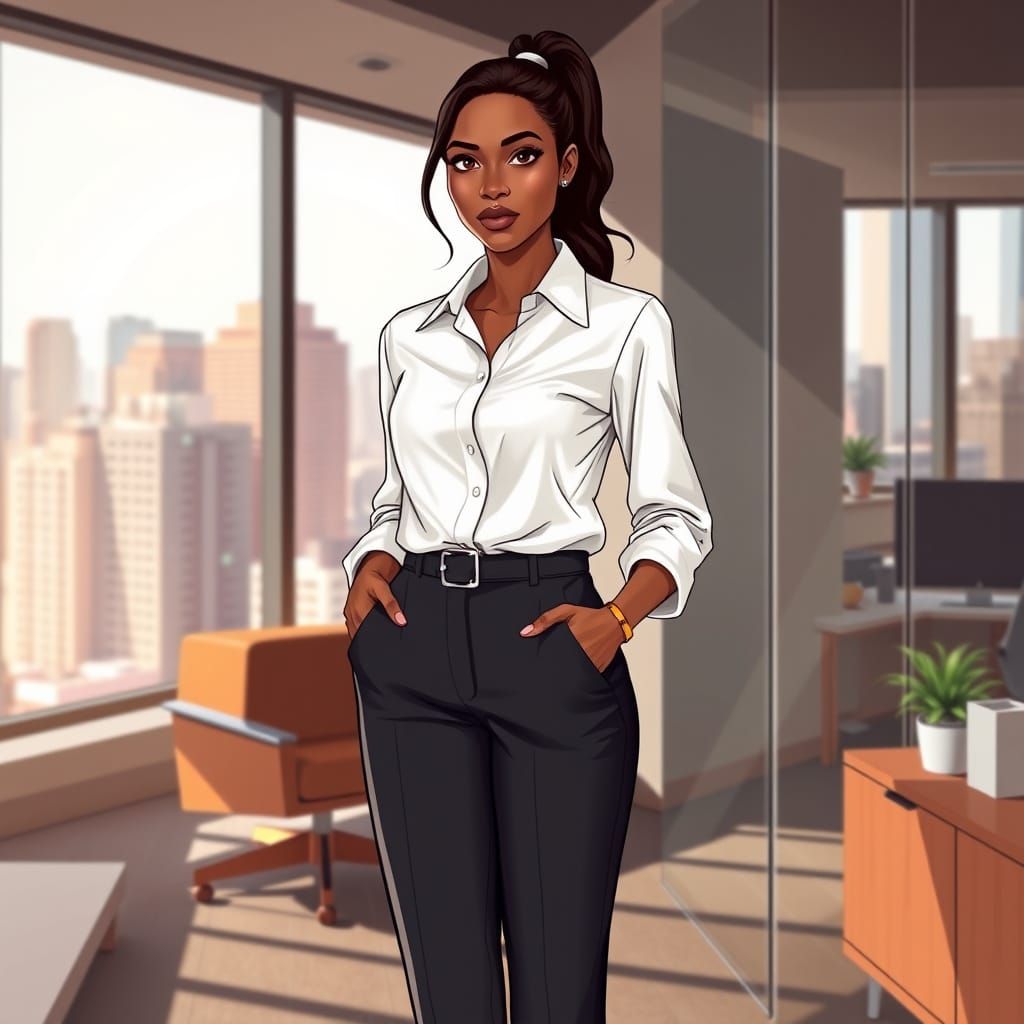 Confident Businesswoman in Modern Office Setting