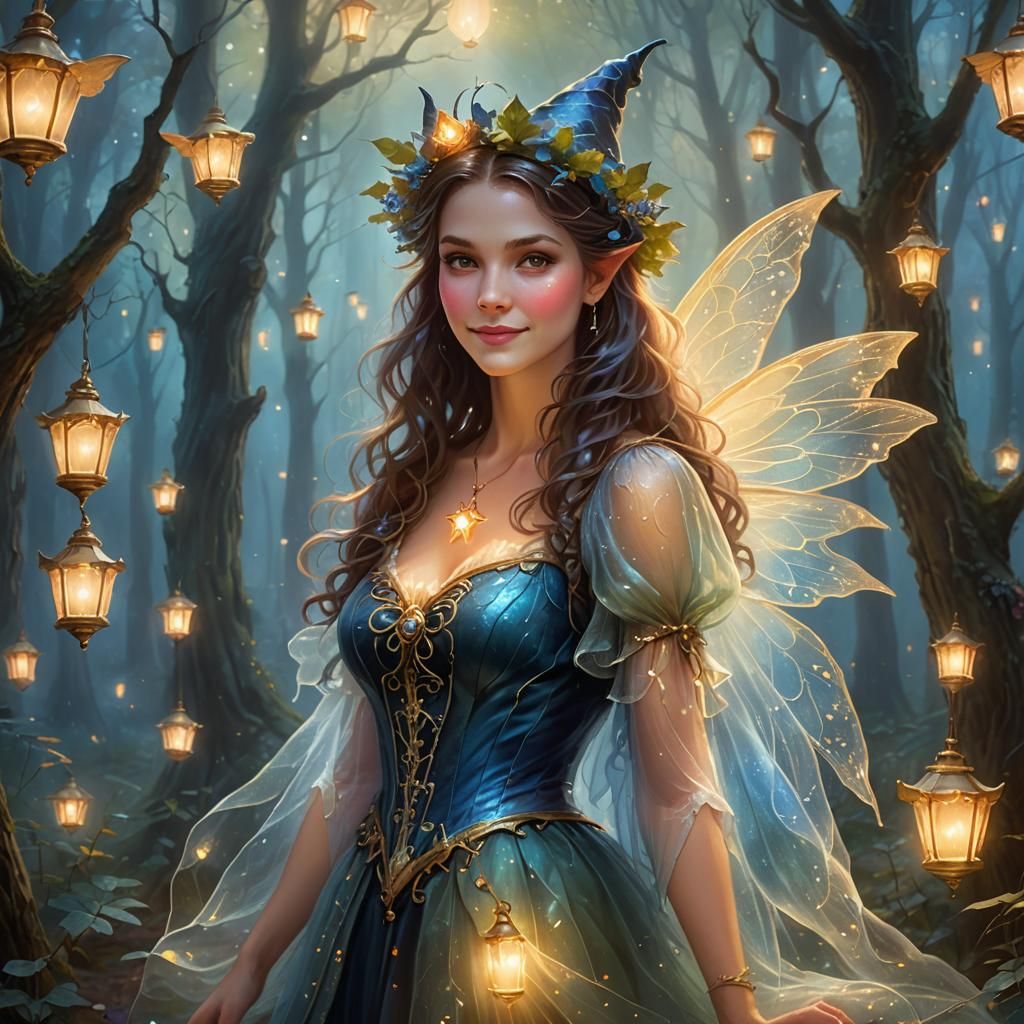 Enchanting Witch Fairy Portrait in Ethereal Style