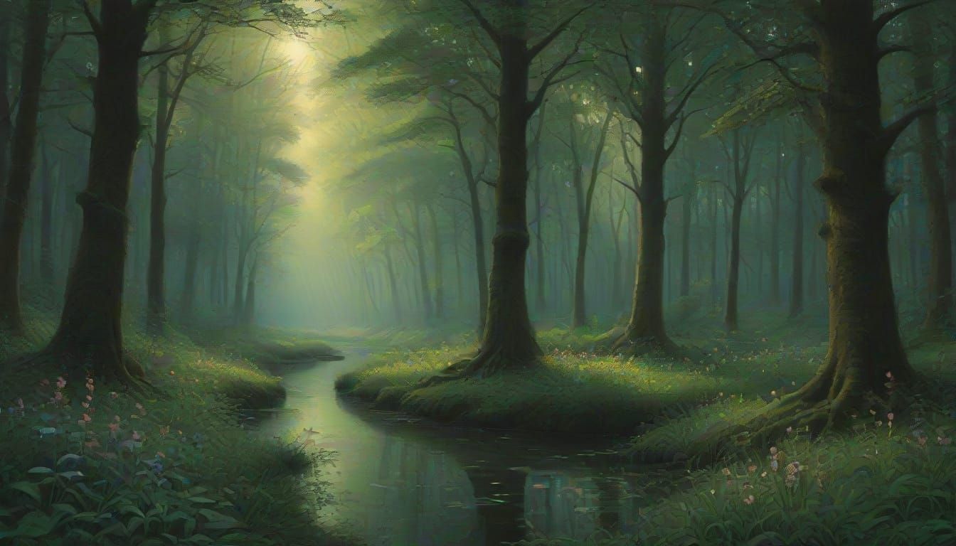 Whispering Forest Wonderland in Vibrant Colors