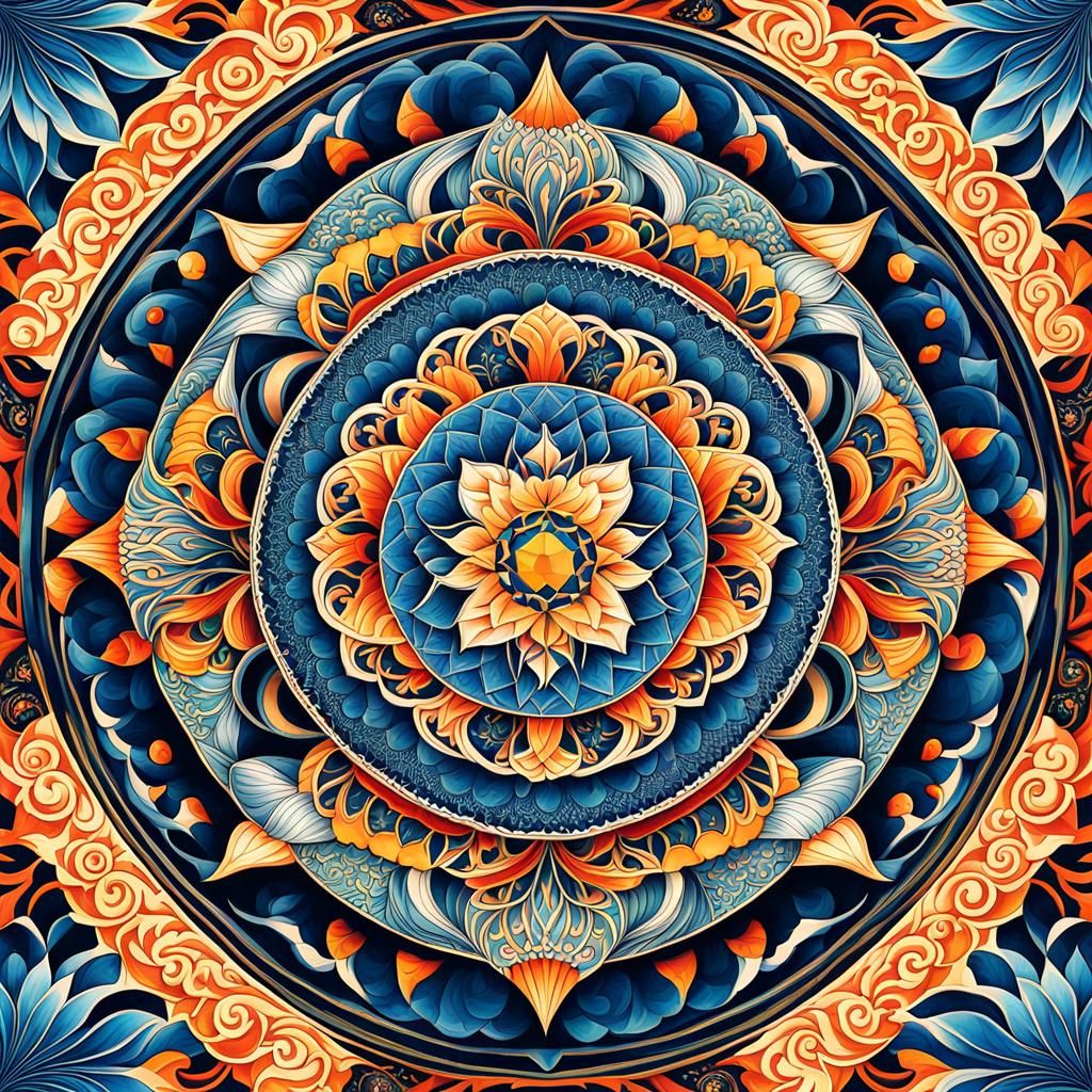 Geometric Koi Harmony: Mandalas, Fractals, Tessellations