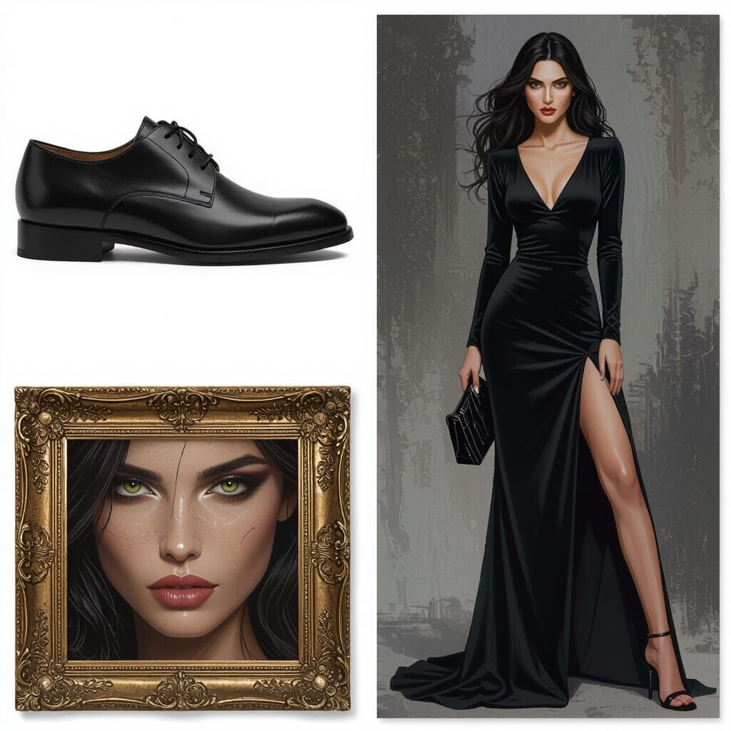 Mysterious Woman with Piercing Eyes in Hyperrealistic Style