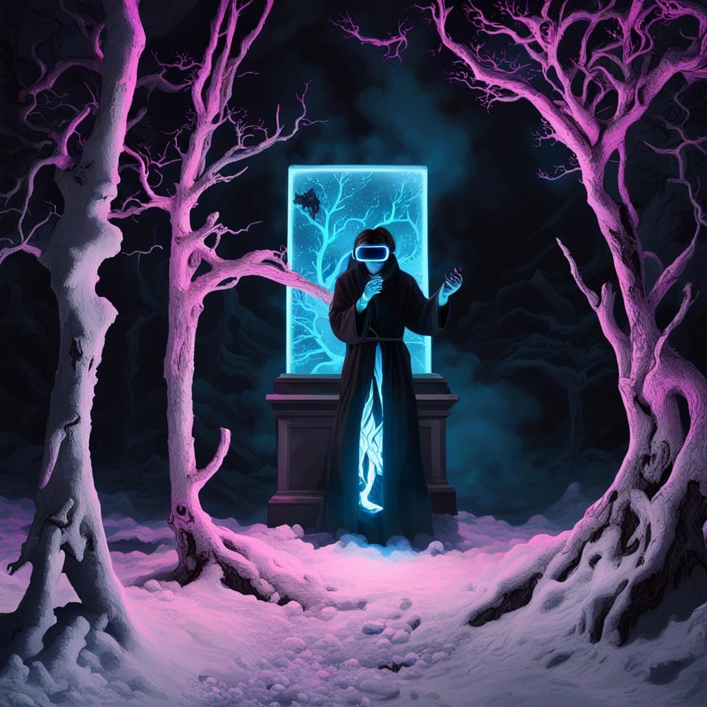 Surreal Goth Coffee Shop with Giant Rats and Neon