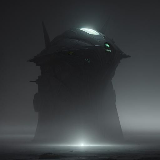 Ethereal Spaceship Cloaked on Barren World