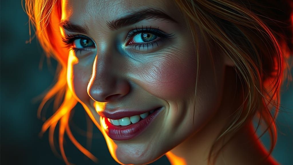 Emotional Hyperrealistic Portrait with Intense Detail