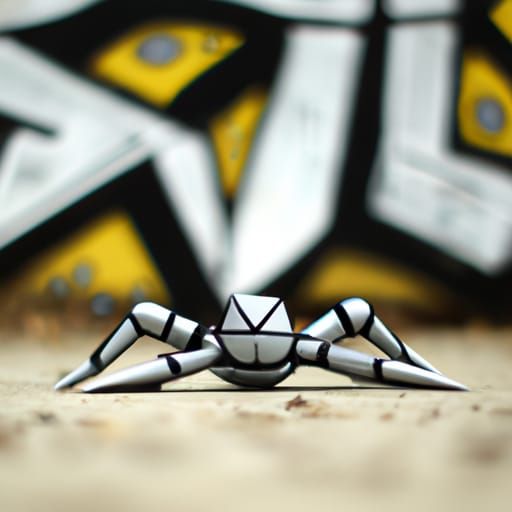 Manga Graffiti Crabs in Bionic Minimalism Style