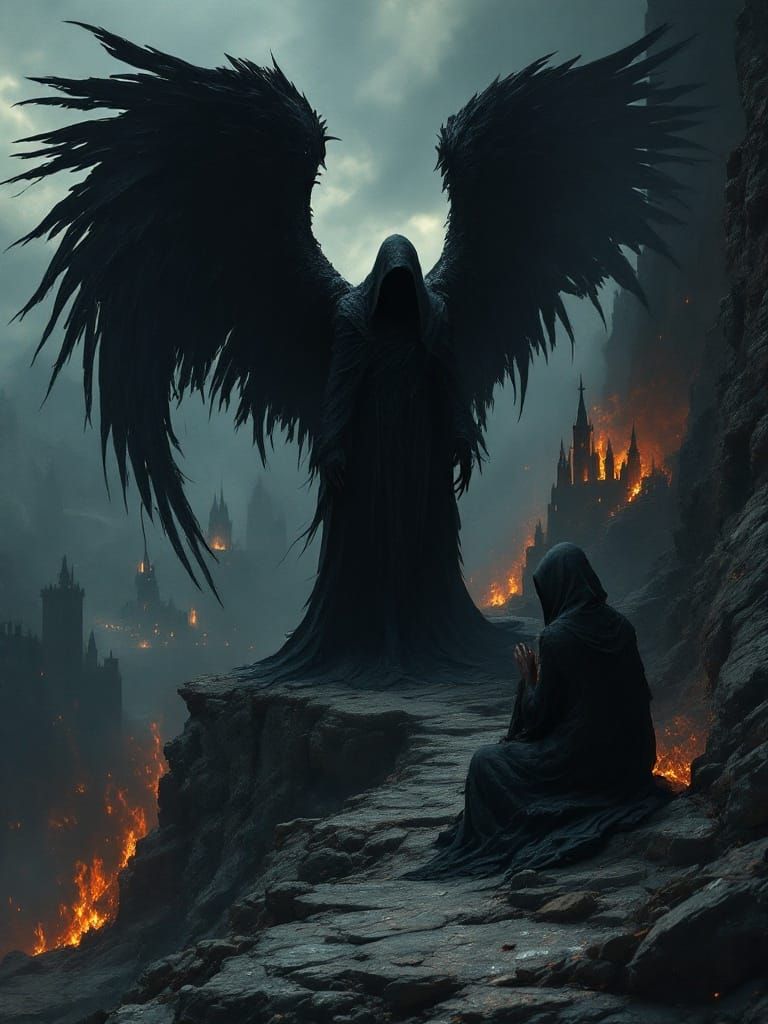 Solemn Death's Messenger in Gothic Twilight