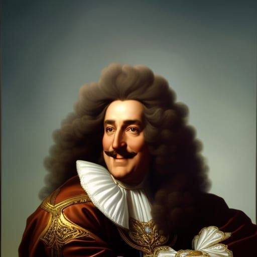 Louis XIV Portrait in 18th Century Style