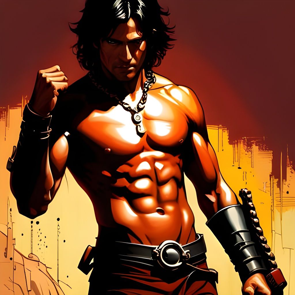 Martian Warrior in Hyper-Detailed Oil Painting