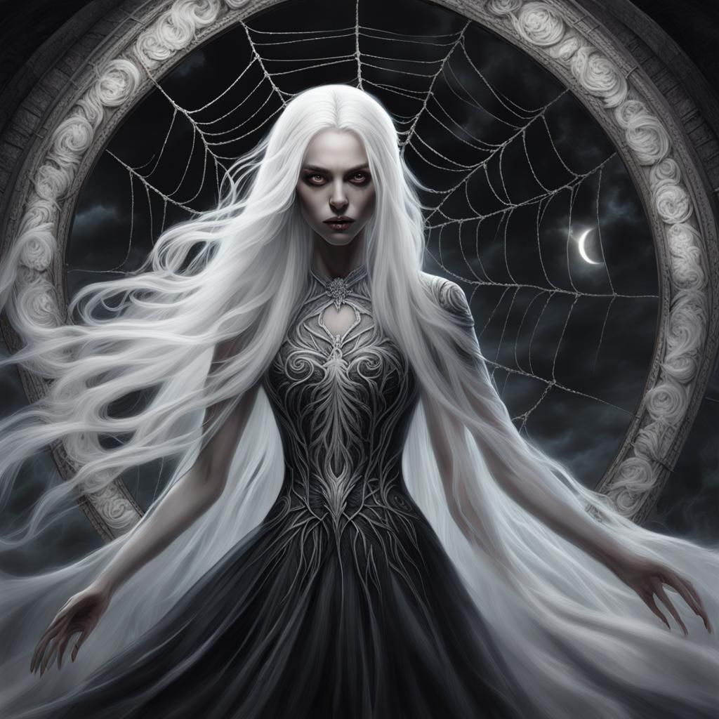 Ethereal Goddess with Spider Eyes, Digital Art