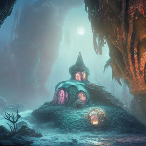Magical Creature's Wild Space Home: Fantasy Art