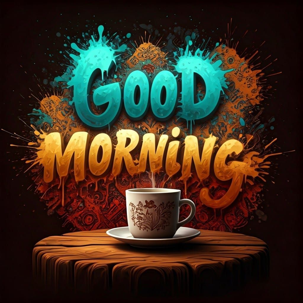 Cozy Bulgarian Morning with Cat in Graffiti Art