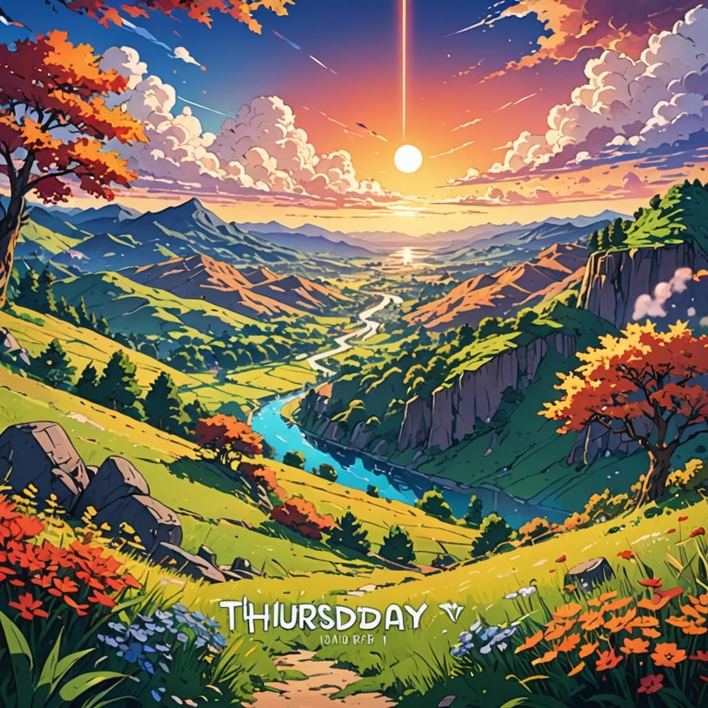 Thursday Landscape: Anime-Inspired Cel-Shaded Poster