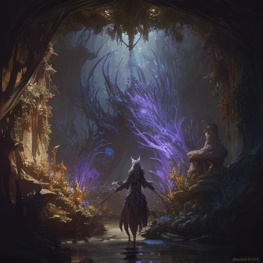 Fairy Village Underdark Scene by Ellen Jewett