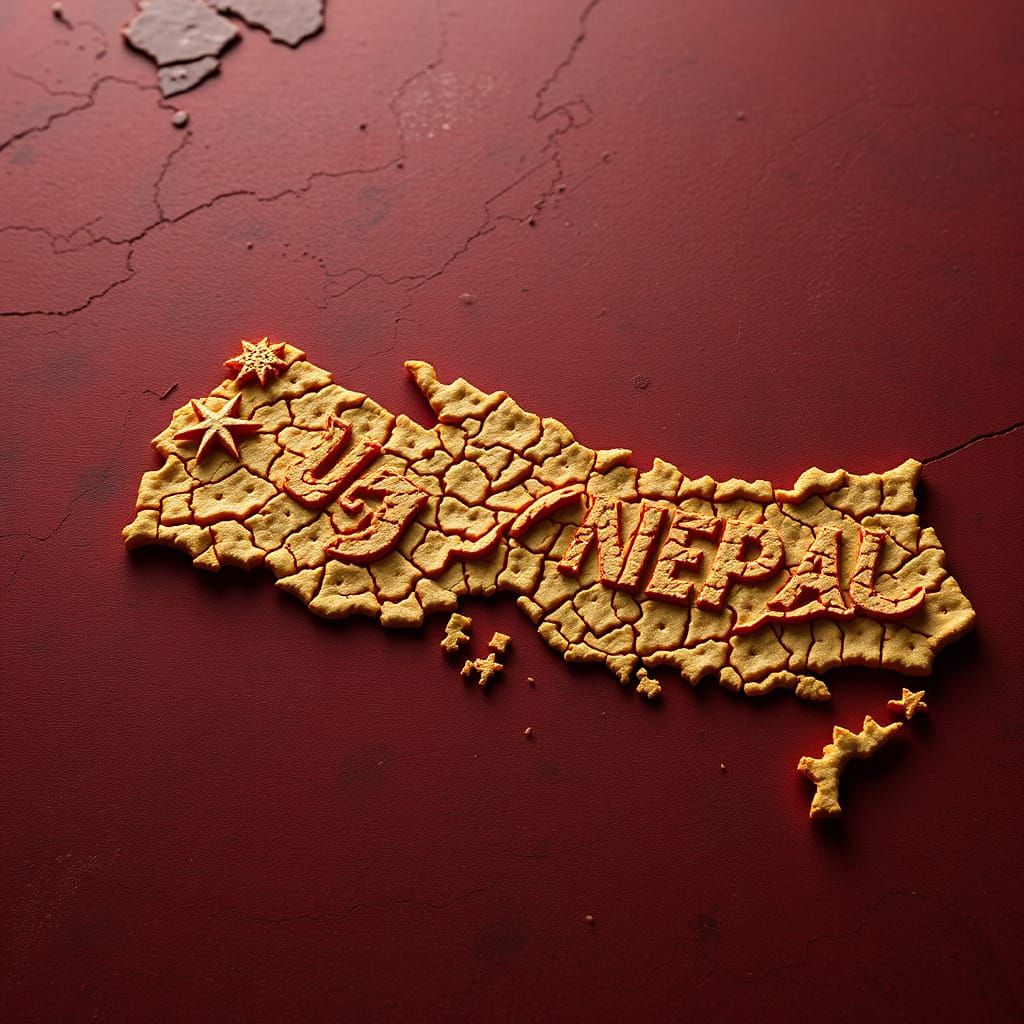 Dreamlike 3D Map of Nepal in Intricate Fractal Design