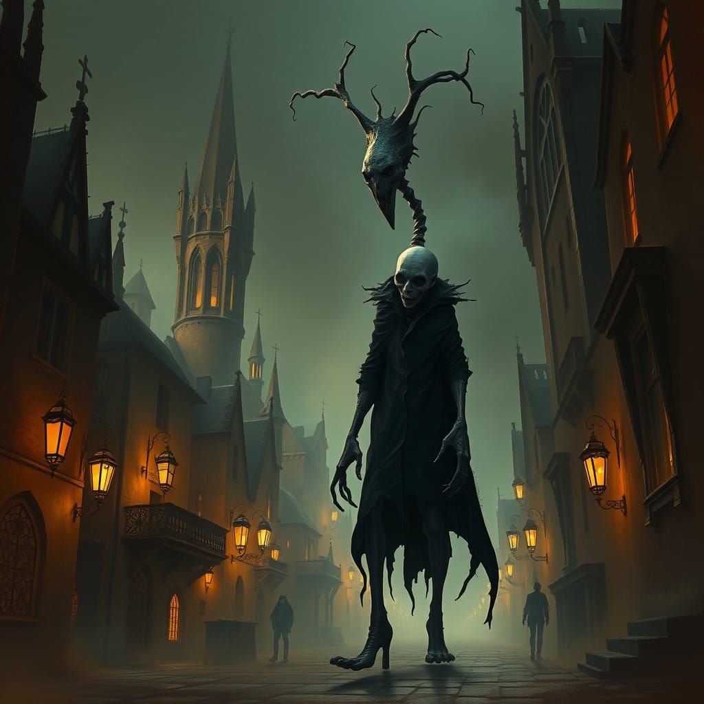 Ethereal Plague Doctor Strolls Through a Haunting Medieval C...