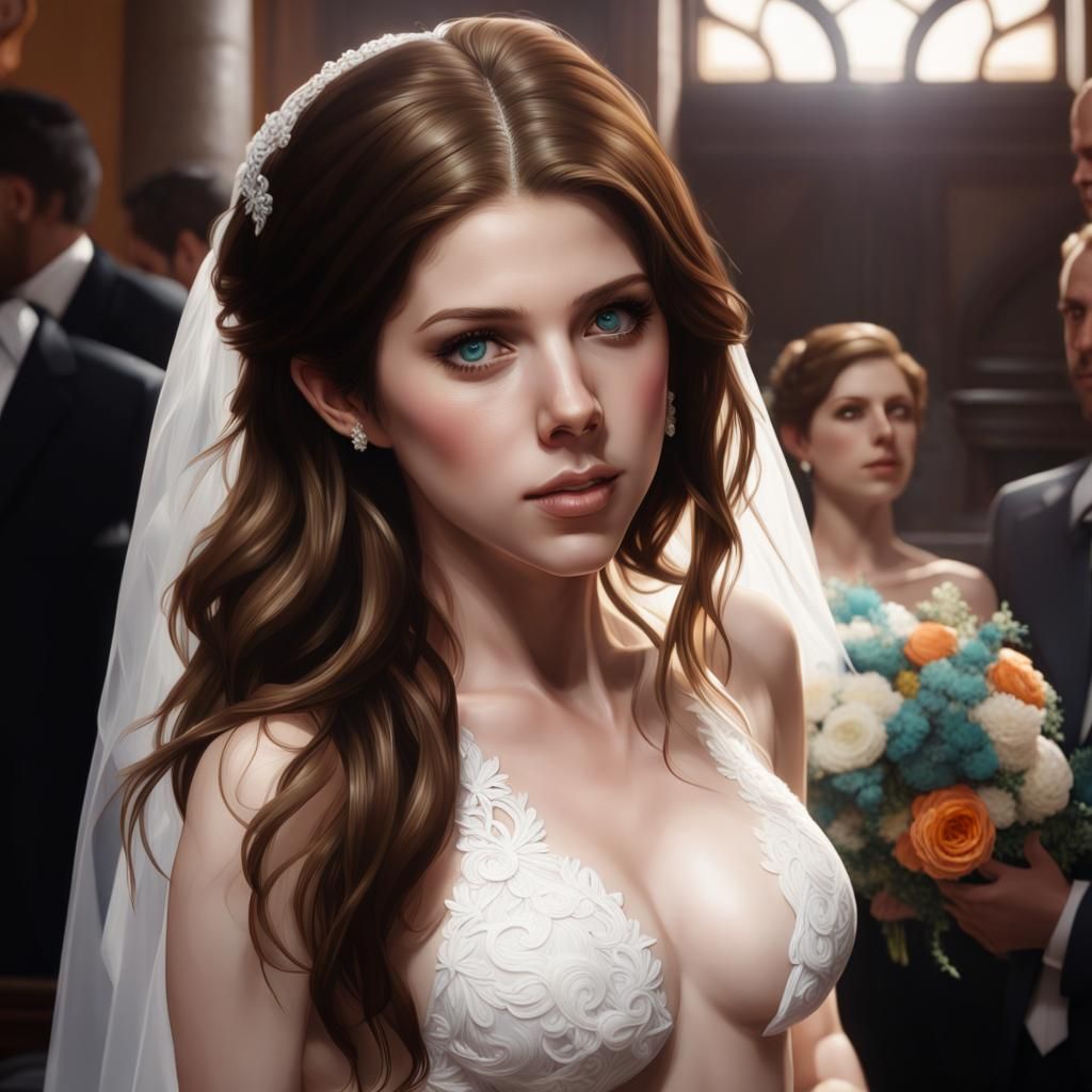 Anna Kendrick as a Bikini Bride in Digital Art