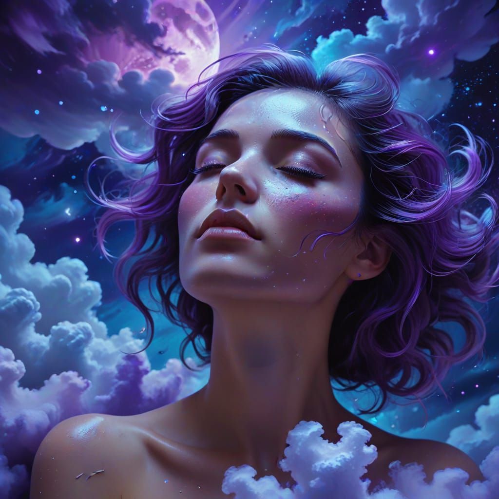 Surreal Woman in Dreamland Portrait