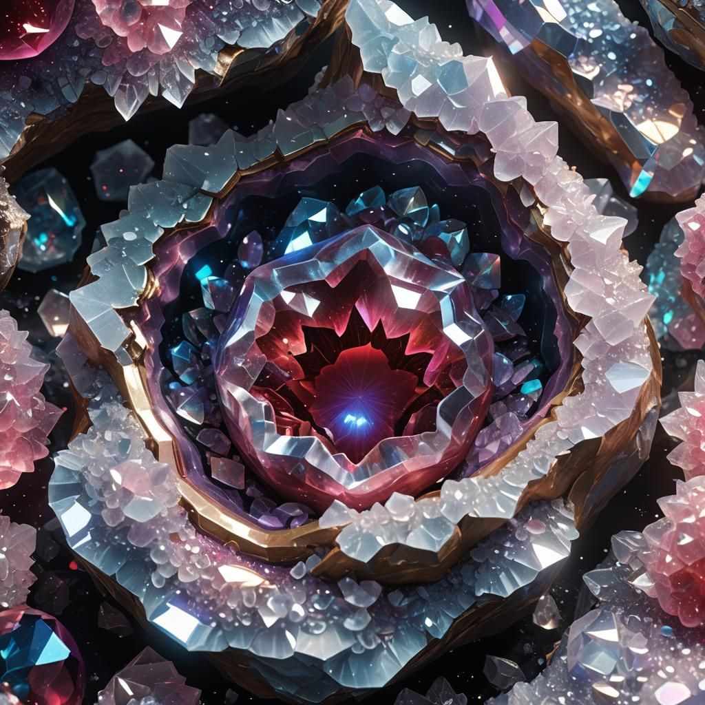 crystal cherry inside a crystal