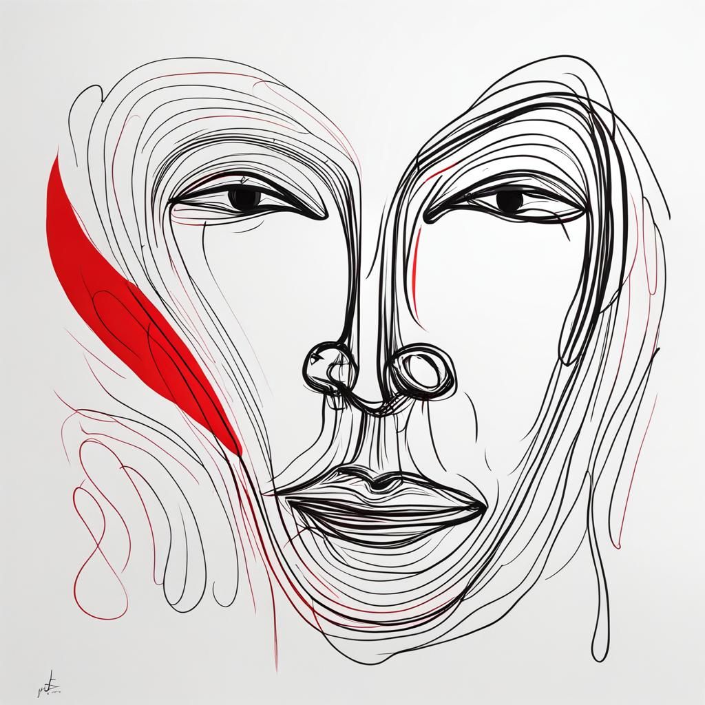 Minimalist One-Line Sketch of a Joyful Face