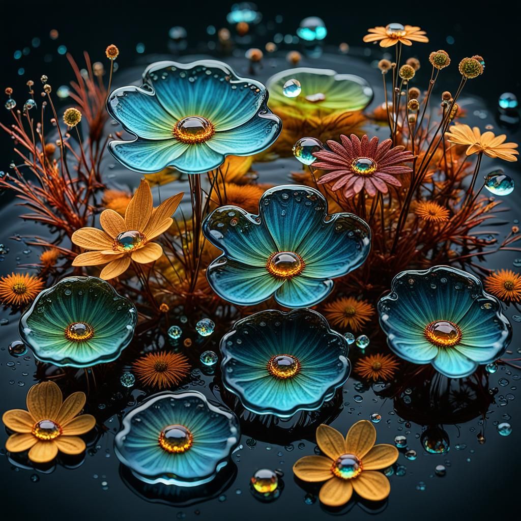 Bioluminescent Water Token with Diamond Drop in Autumn