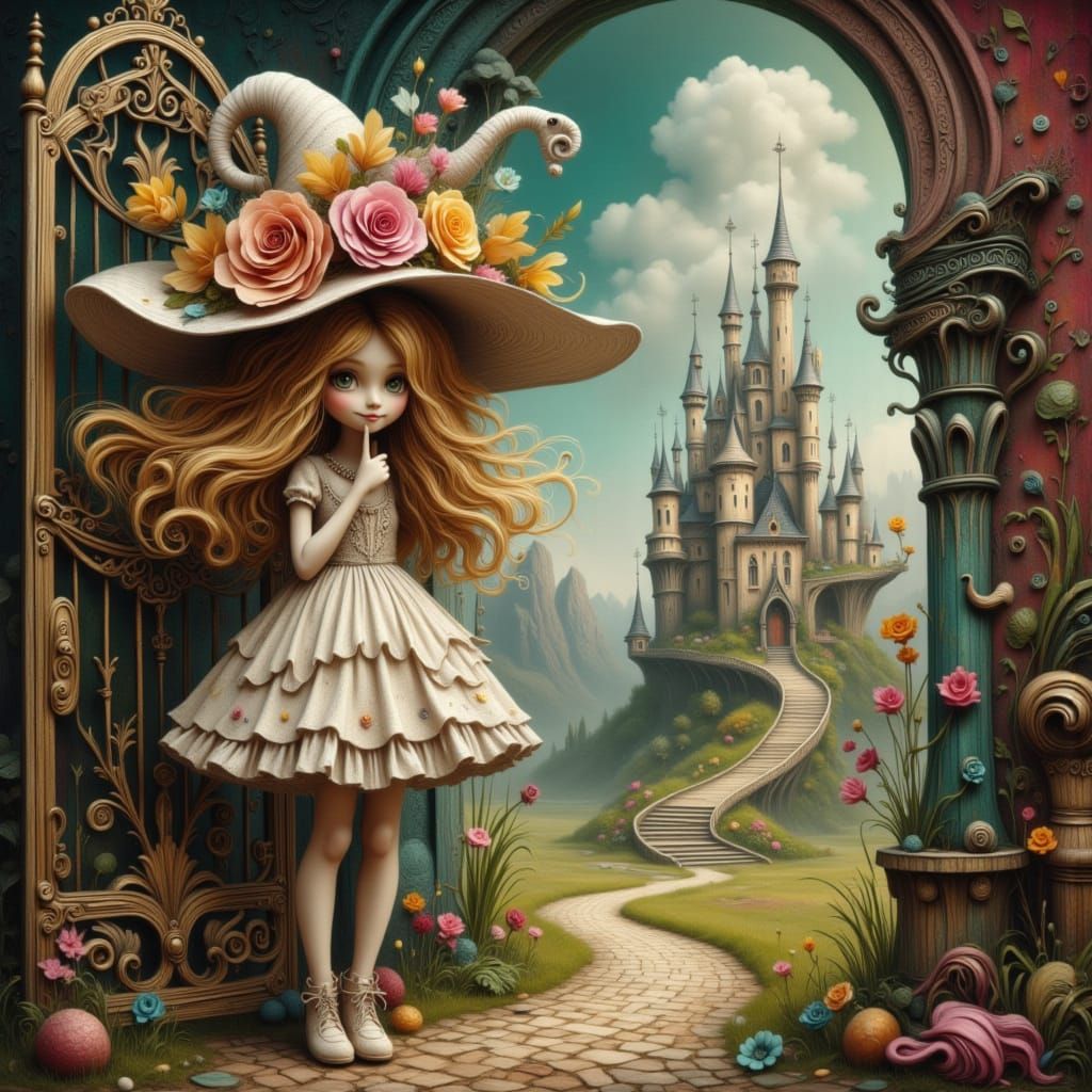 The cute little girl and the fairy-tale castle 6 🤫👁