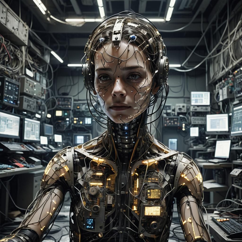 AI in Desolate Lab: Hyperrealistic Digital Art