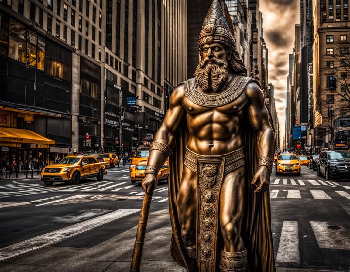 sumerian god walking at NYC