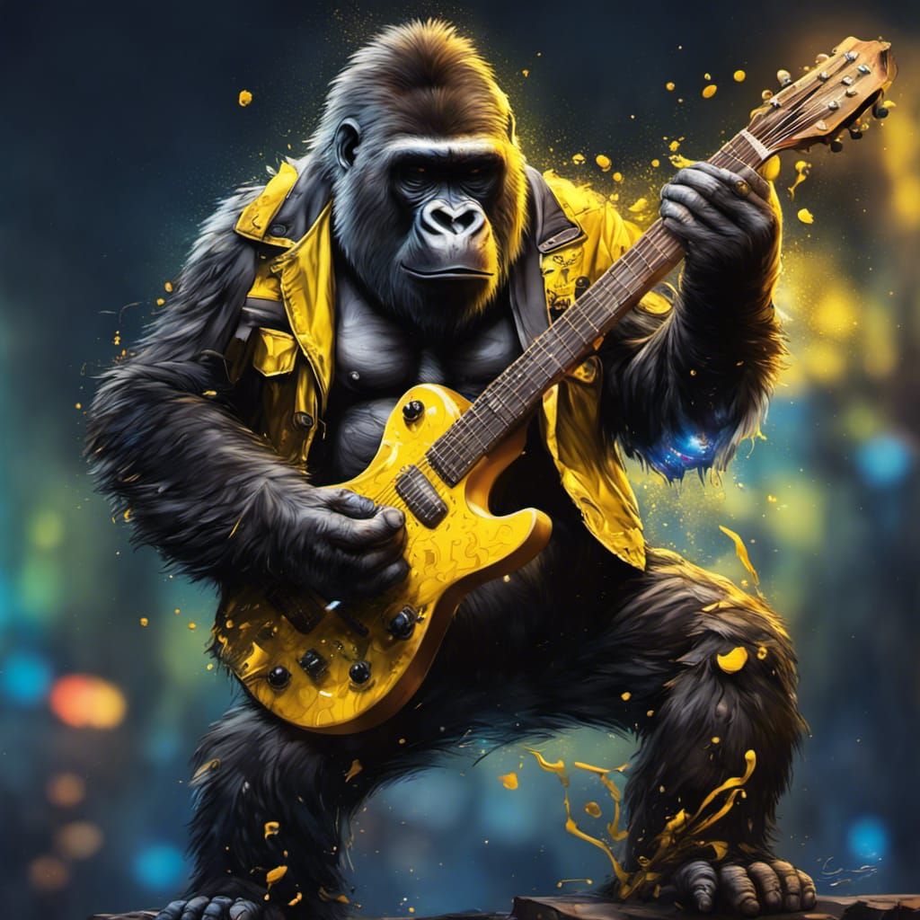 Dancing Gorilla Plays Guitar: Graffiti Art in Jungle