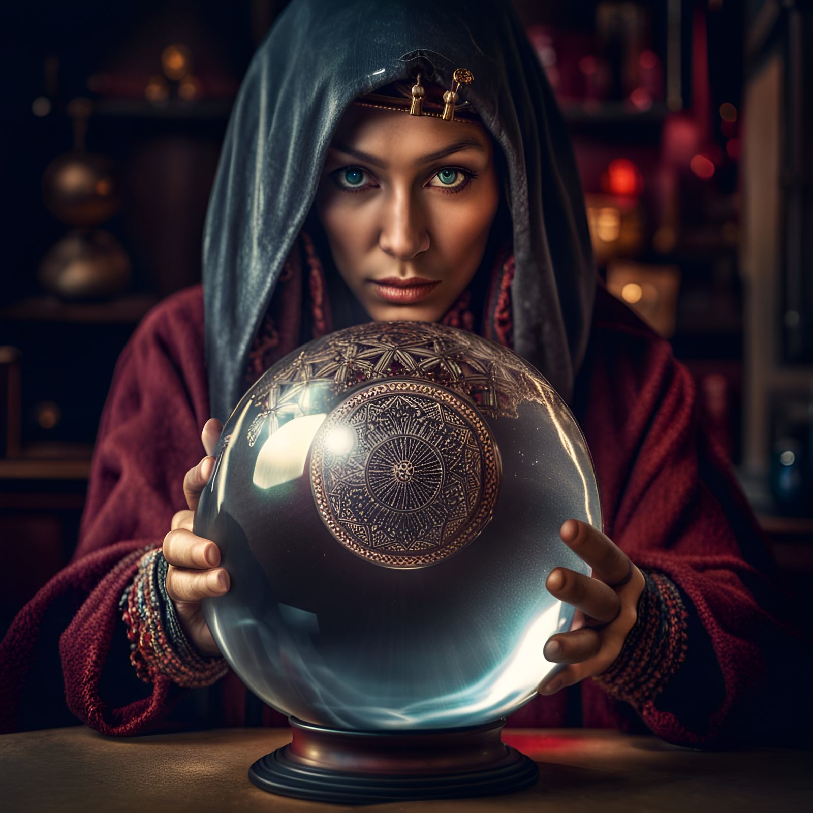 Fortune teller crystal ball