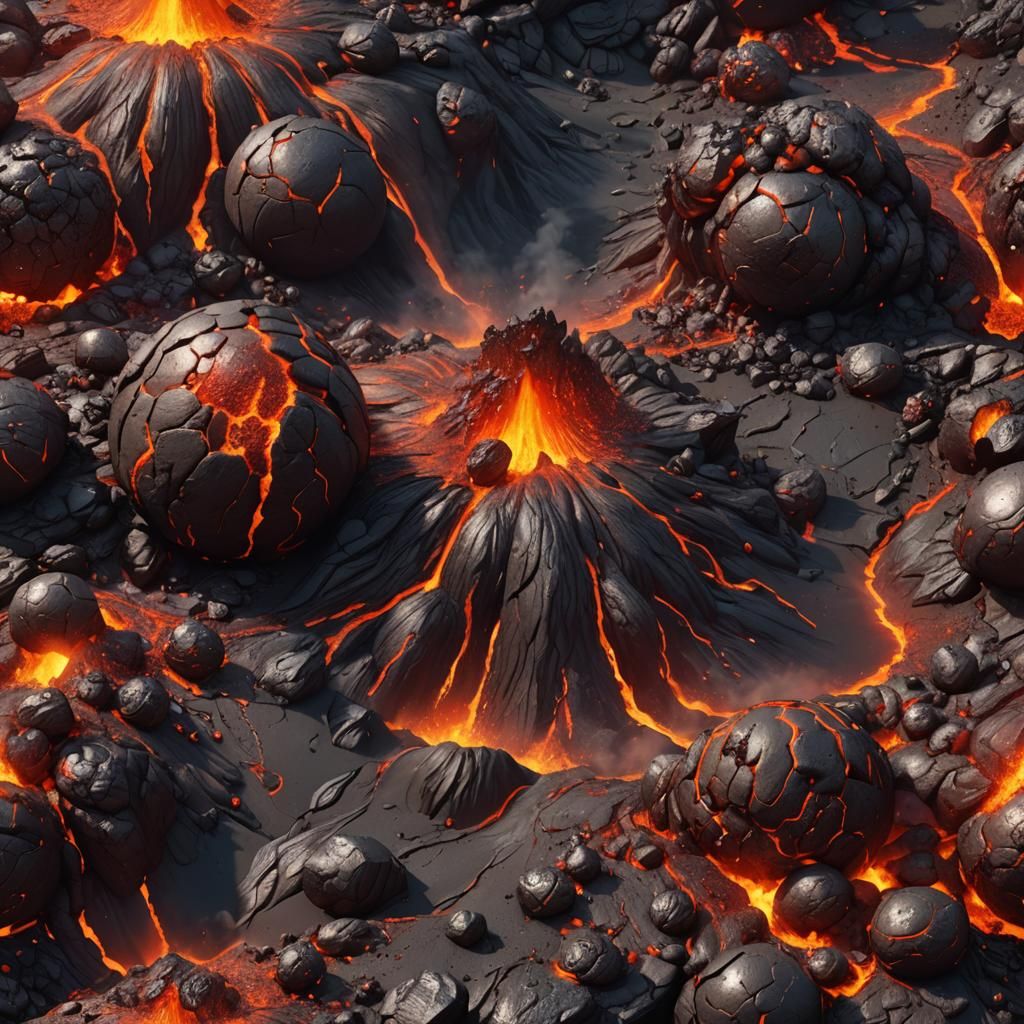 Hyperrealistic Volcano Eruption: Detailed Matte Painting