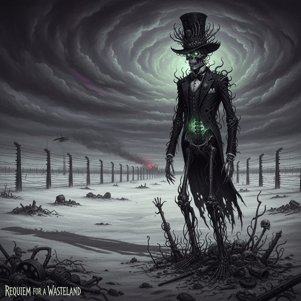 Baron Samedi in Desolate Birkenau Landscape