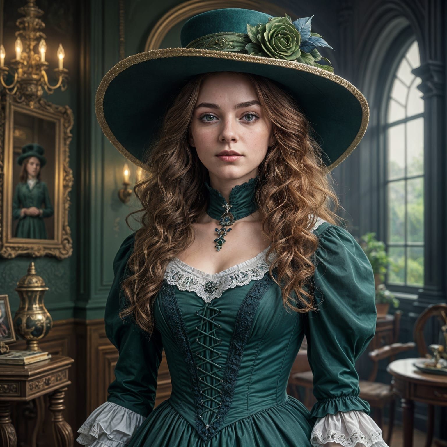 Victorian Lady in Opulent Regency Splendor