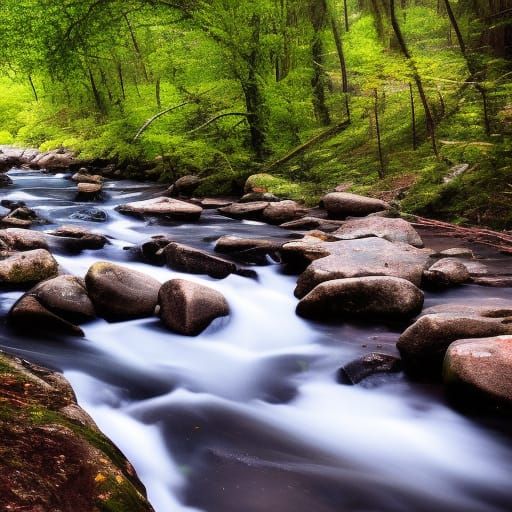 Picturesque River Landscape in Natural Light