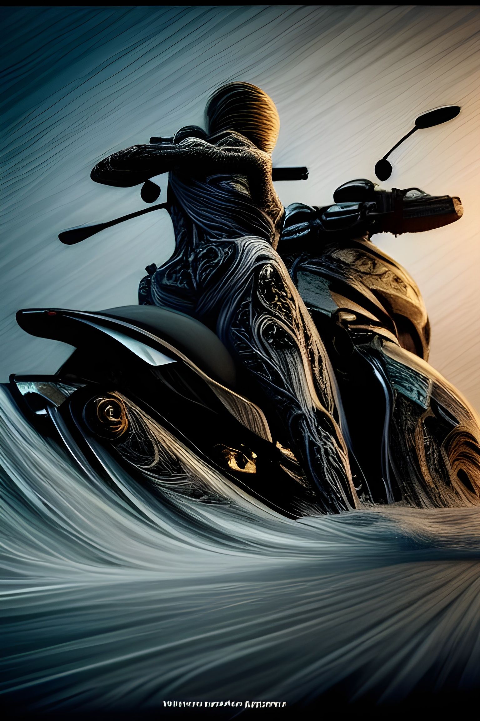 Intricate Gray Splash with Glowing Edges