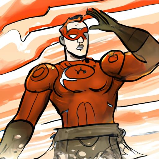 Superhero in Dieselpunk Underground Comix Style