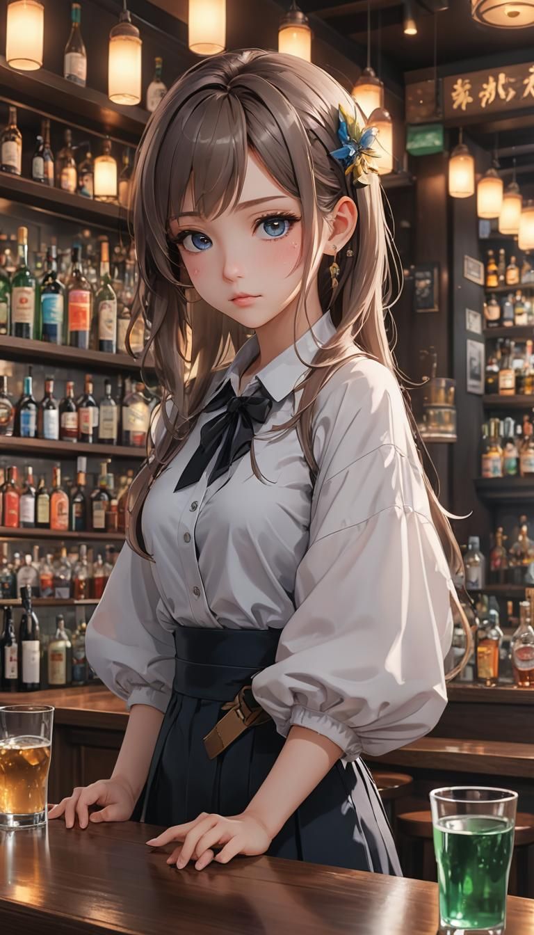 Anime Bar View with Eye Blink Effect